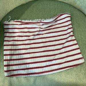 Abercrombie & Fitch Strapless Striped Crop Top
